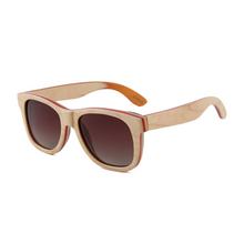 Load image into Gallery viewer, Wooden Vintage Skateboard Glasses Unisex